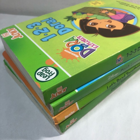 Leap Frog Junior Tag hard cover books, lot of 4 David smells , Dora, Pooh - Picture 11 of 13
